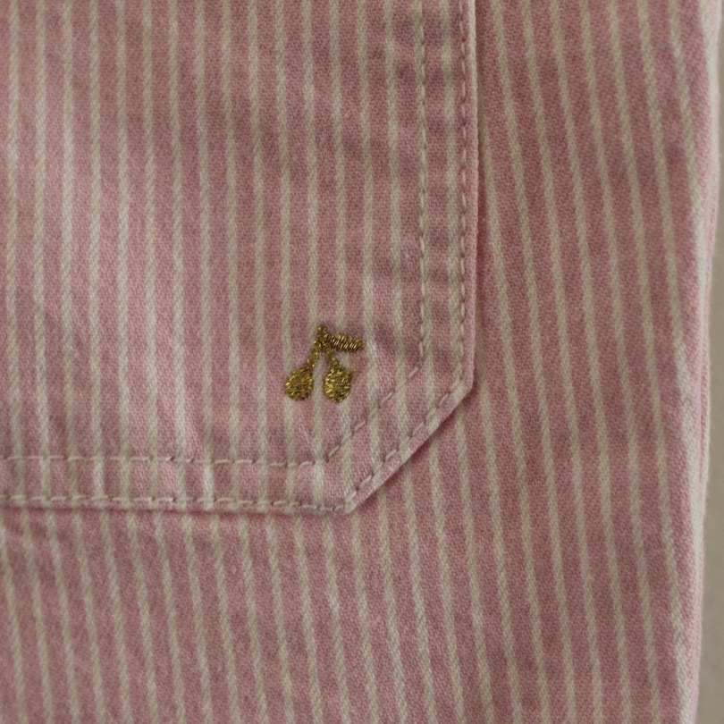 Nwt Bonpoint Country Overalls Stretch Cotton Pink White Stripe 12 — image 8 of 8